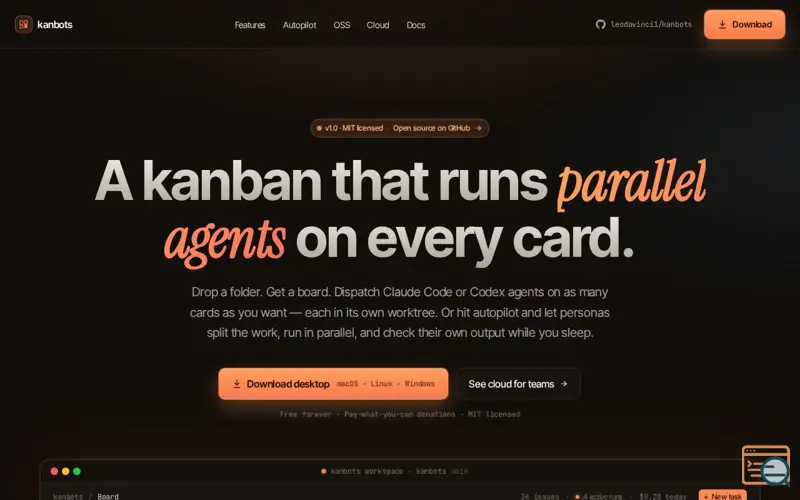 Screenshot of Kanbots