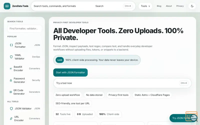 Screenshot of ZeroData Tools