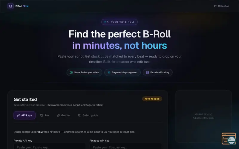 Screenshot of BRoll Flow