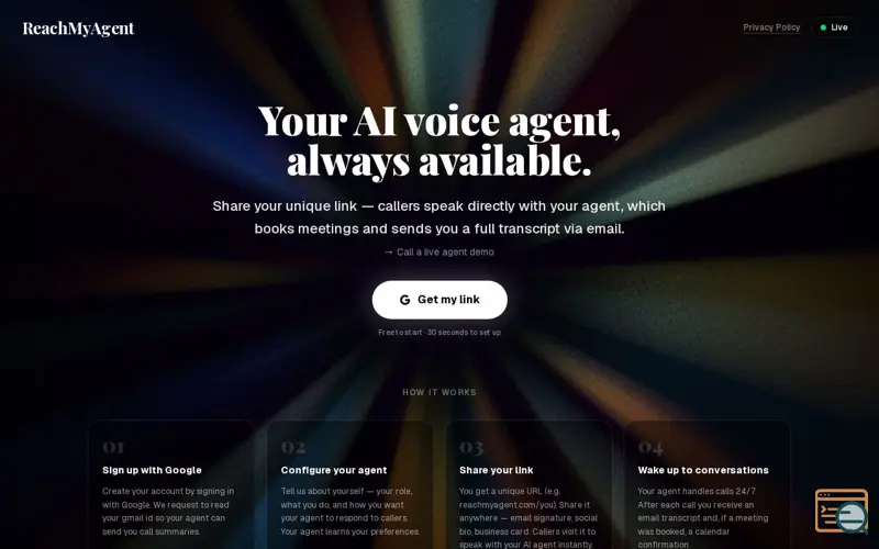 Screenshot of ReachMyAgent