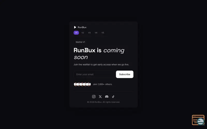 Screenshot of RunBux