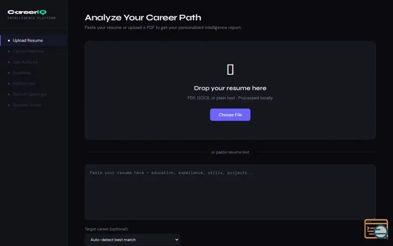 Screenshot of Career IQ - Career Intelligence Platform