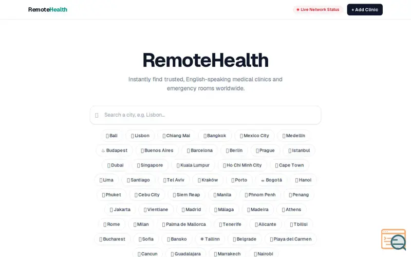 Screenshot of RemoteHealth