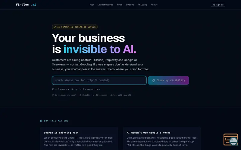 Screenshot of findloc.ai 