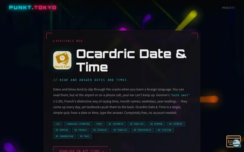 Screenshot of Ocardric Date & Time