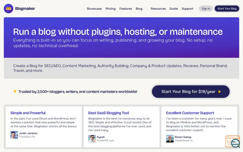 Screenshot of Blogmaker