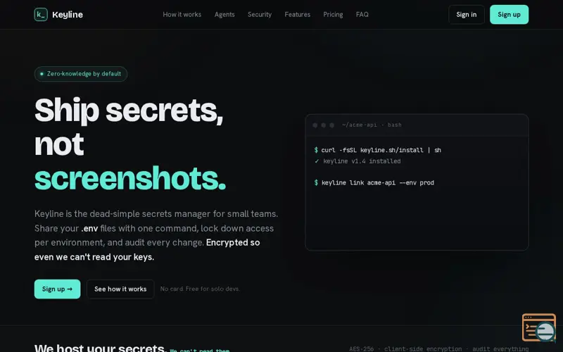 Screenshot of Keyline