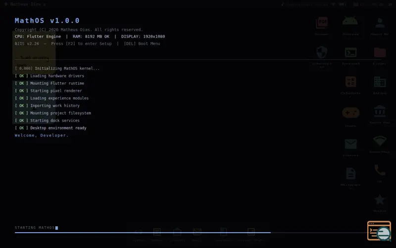Screenshot of mathOS