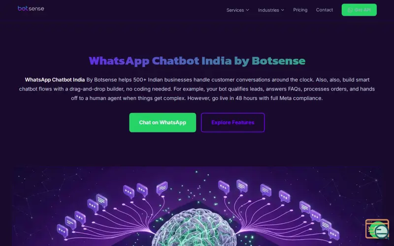 Screenshot of BotSense WhatsApp Chatbot