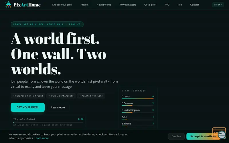 Screenshot of PixArtHome