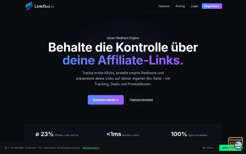 Screenshot of Linkflux.io