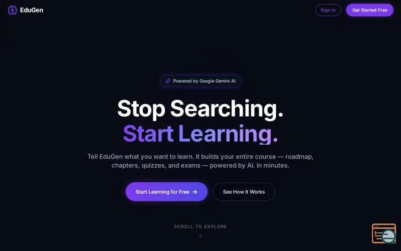 Screenshot of EduGen
