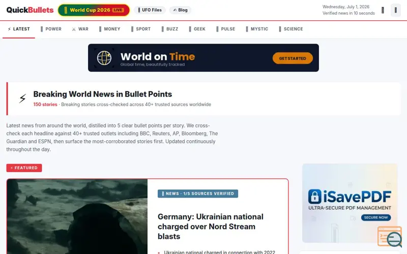 Screenshot of QuickBullets