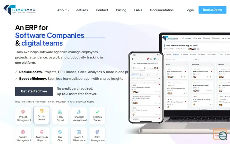 Screenshot of TrackAxo
