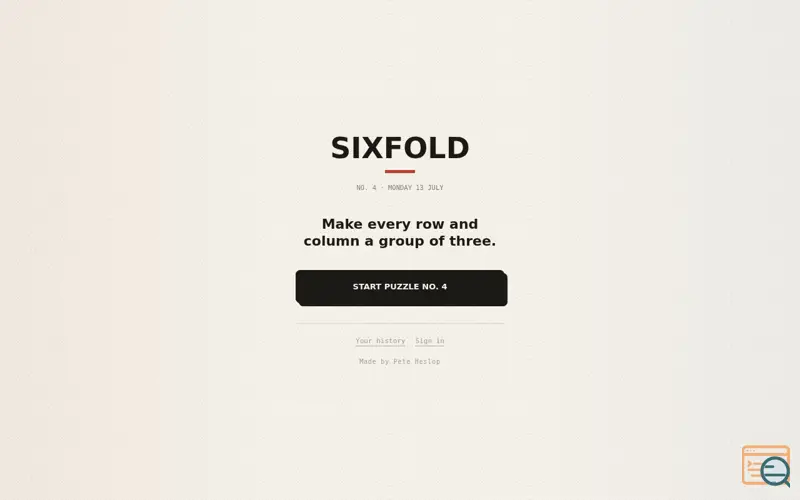 Screenshot of Sixfold