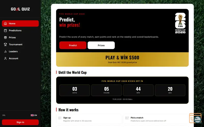 Screenshot of Goal Quiz - World Cup 2026