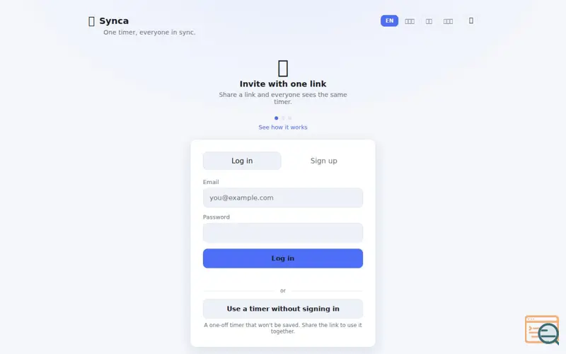 Screenshot of Synca
