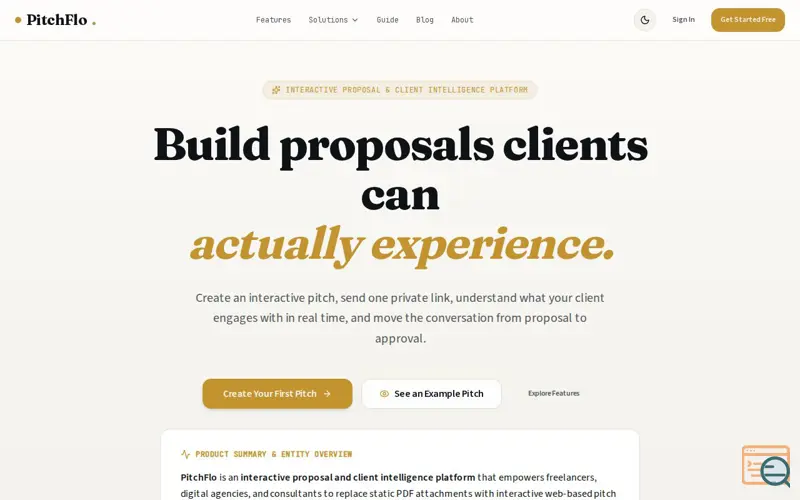 Screenshot of PitchFlow