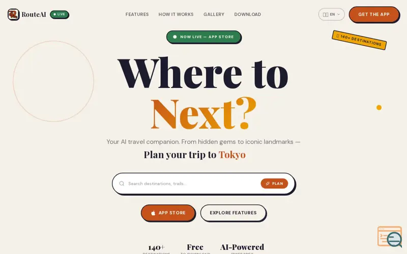 Screenshot of RouteAI: Travel Planner