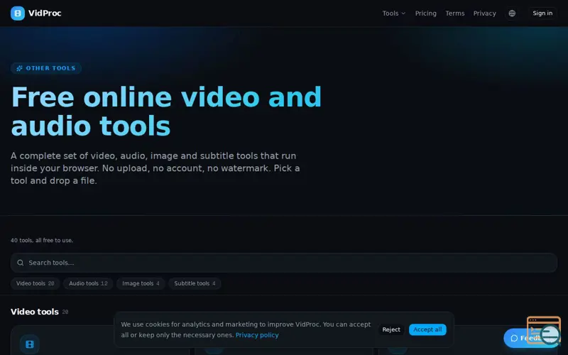Screenshot of VidProc