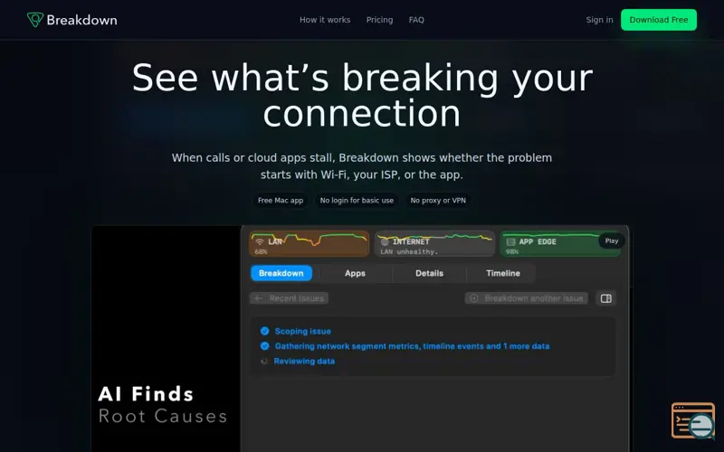 Screenshot of Breakdown