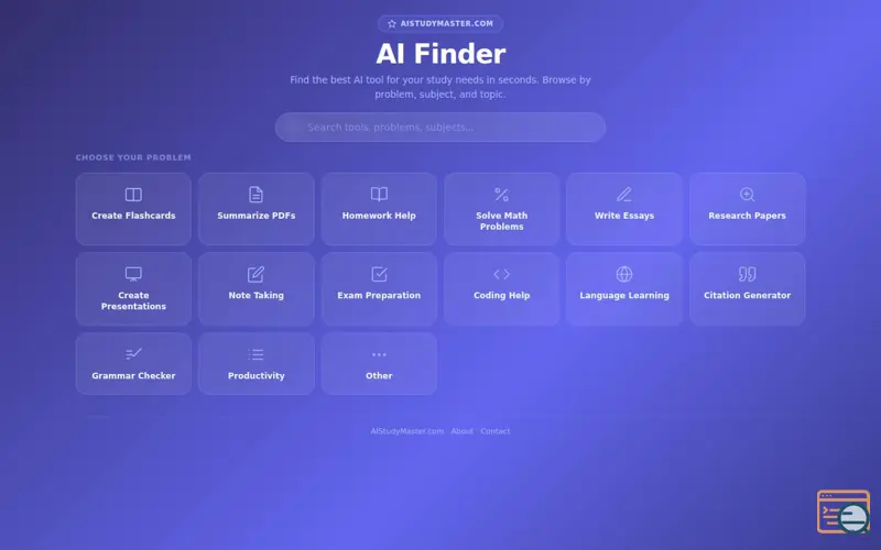 Screenshot of AI Study Master Finder