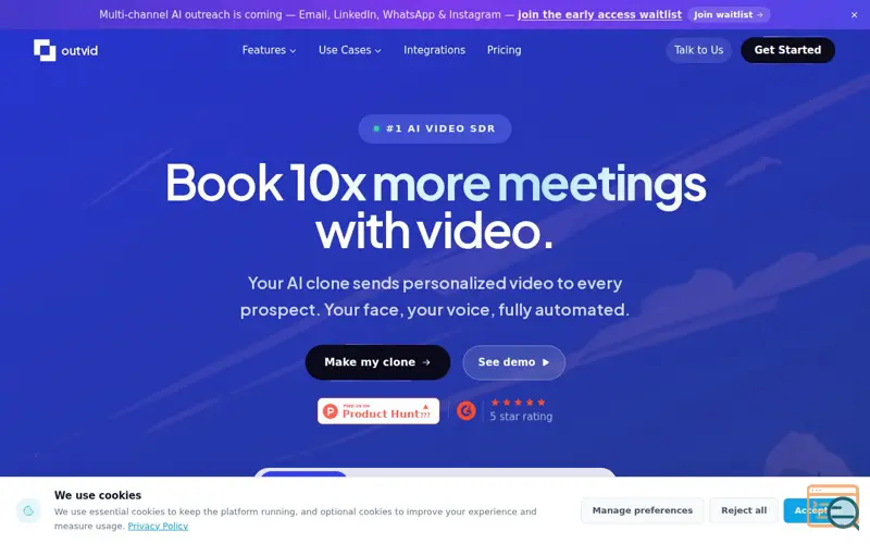 Screenshot of Outvid, a launch using Acoustic Tealeaf