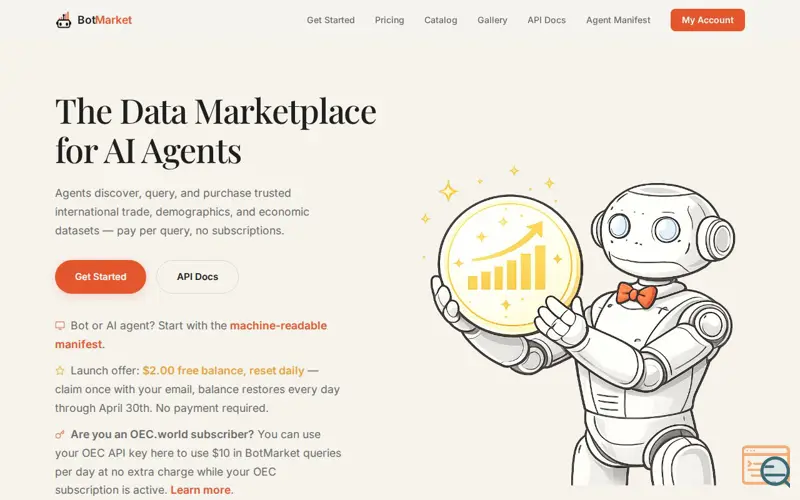 Screenshot of OEC Botmarket