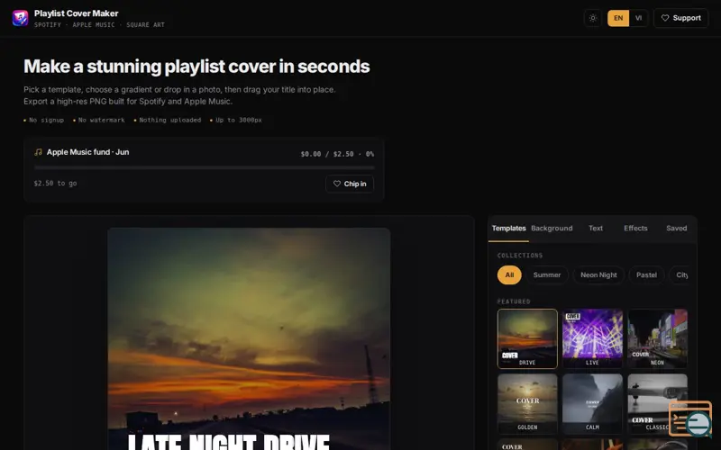 Screenshot of Playlist Cover Maker