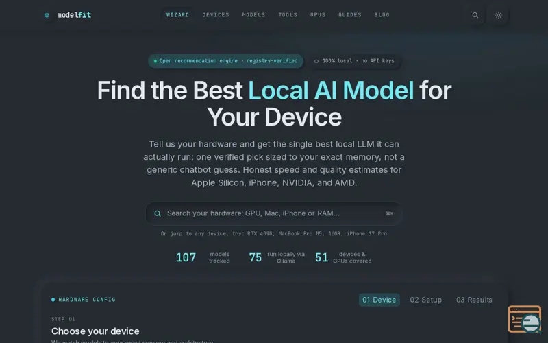 Screenshot of ModelFit