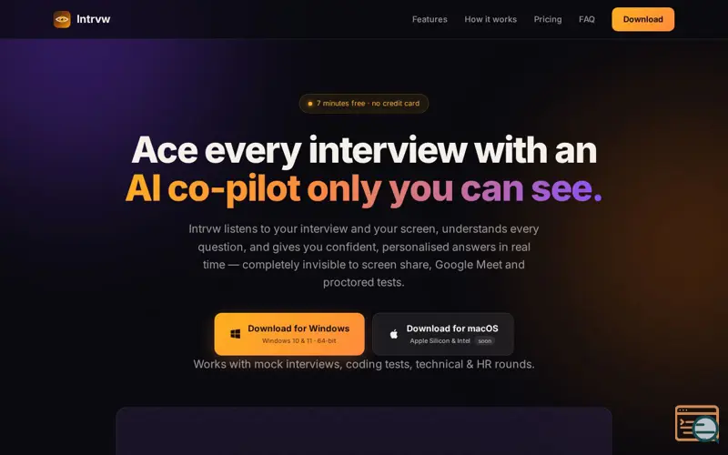 Screenshot of Intrvw