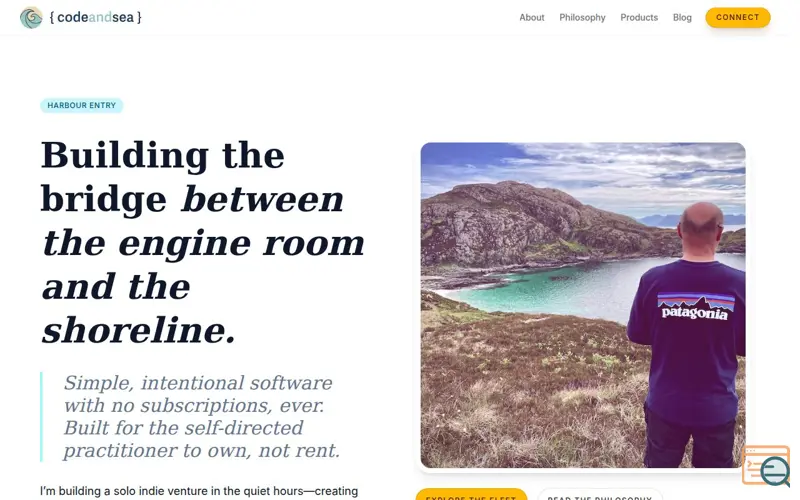 Screenshot of Code and Sea