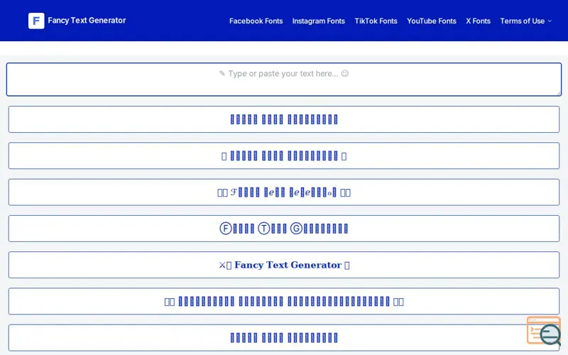 Screenshot of Fancy Text Generator X