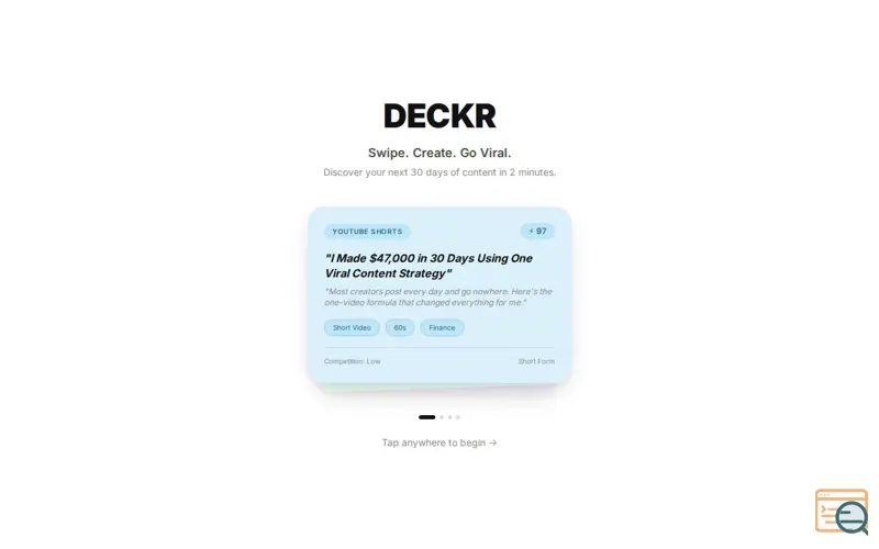 Screenshot of DECKR