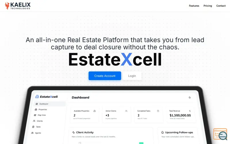Screenshot of EstateXcell