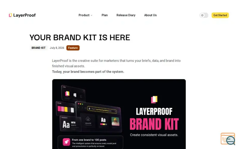 Screenshot of Brand Kit on LayerProof