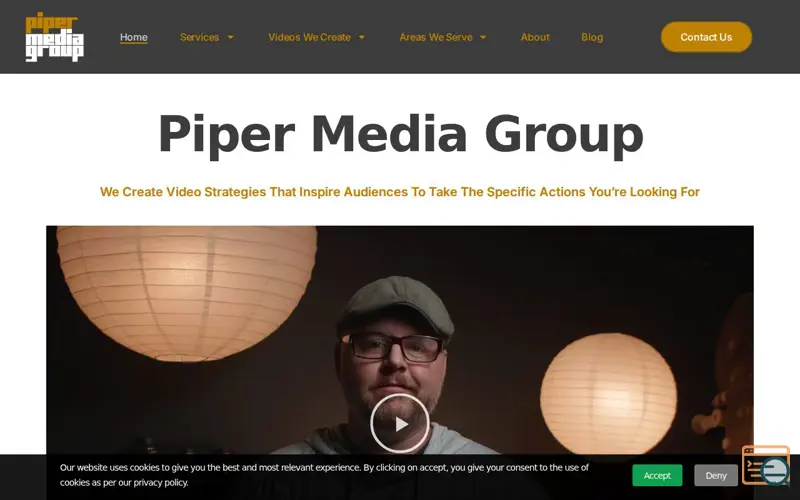 Screenshot of Piper Media Group, a launch using Maspik