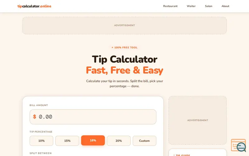 Screenshot of Tip Calculator