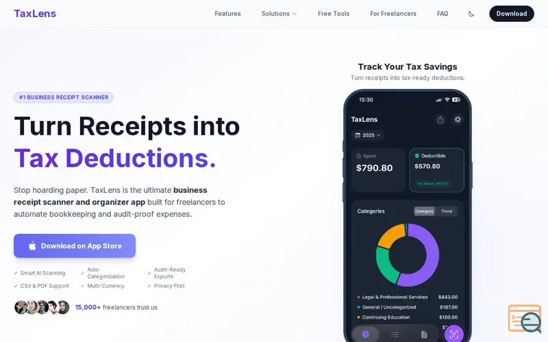 Screenshot of TaxLens