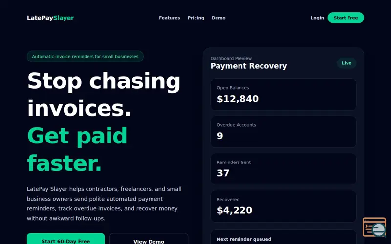Screenshot of LatePay Slayer