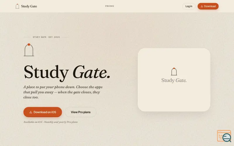 Screenshot of Study Gate - Focus. Block. Track.