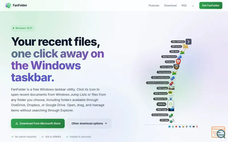 Screenshot of FanFolder