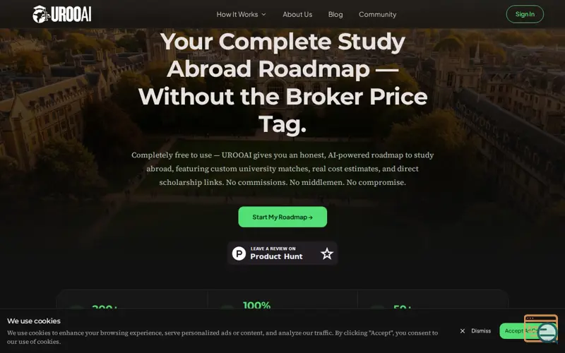 Screenshot of STUDY ABROAD CO-PILOT - UROOAI