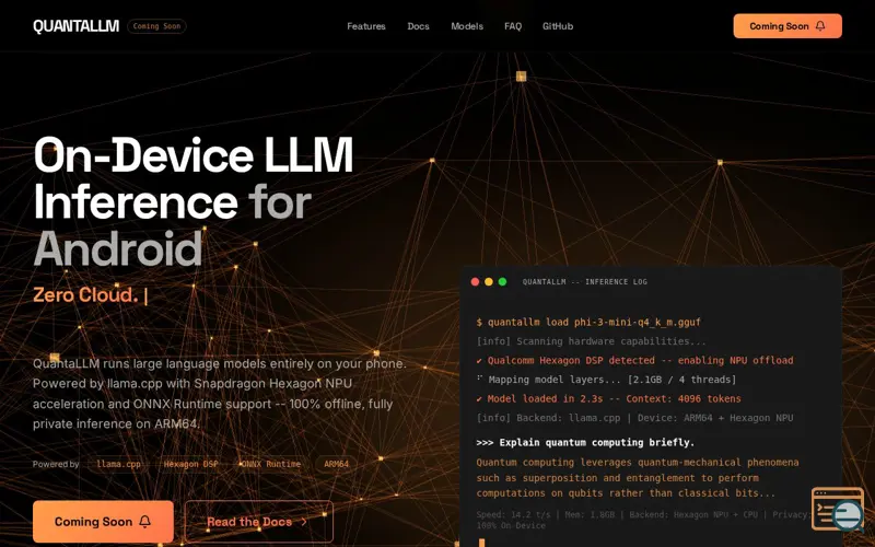 Screenshot of QuantaLLM