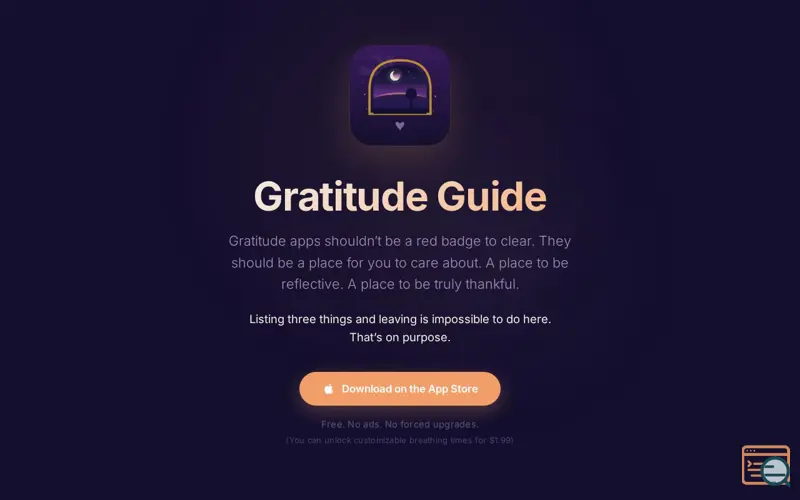 Screenshot of Gratitude Guide
