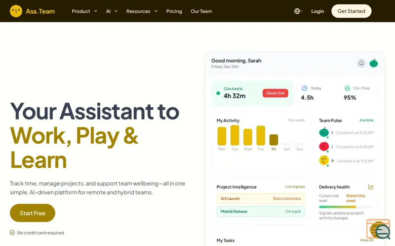 Screenshot of Asa.Team - Project Intelligence