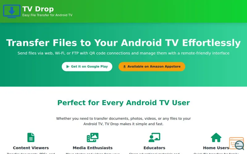 Screenshot of TV Drop