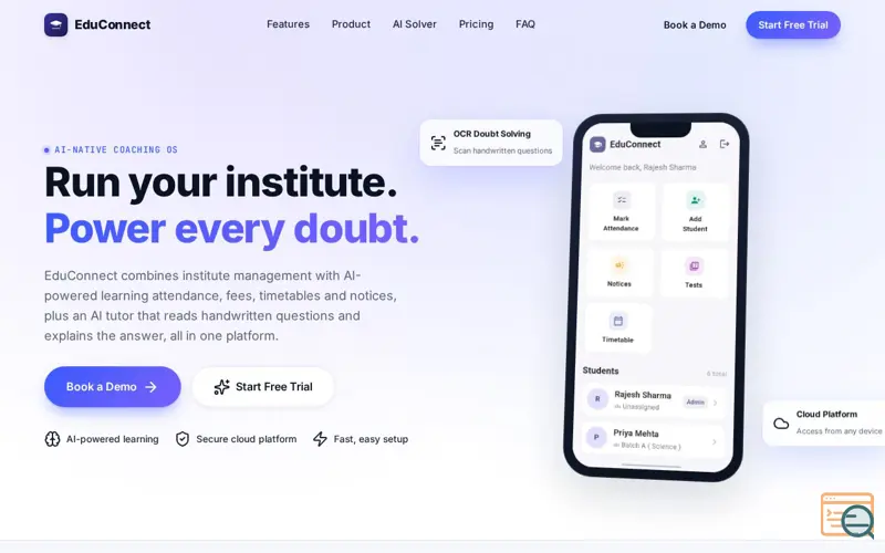 Screenshot of EduConnect