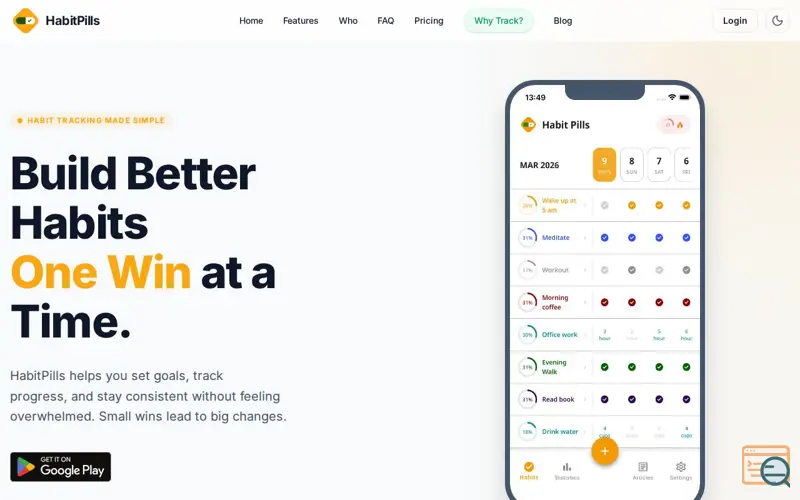 Screenshot of HabitPills