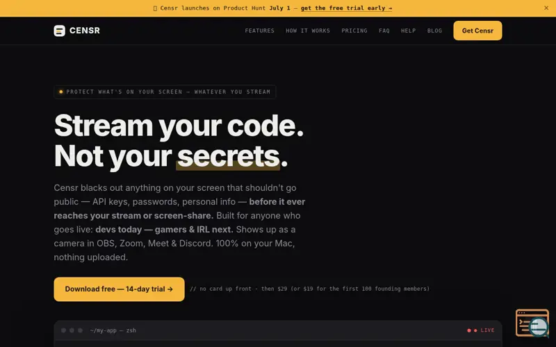 Screenshot of Censr